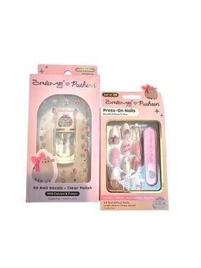 The Crème Shop x Press-On Nails & Nail Decals + Clear Polish Set